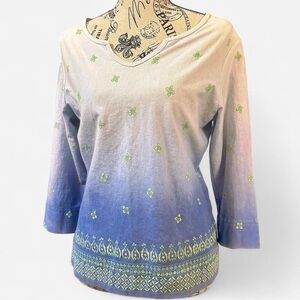 Y2K Gradient Blue Women's Boho Tunic